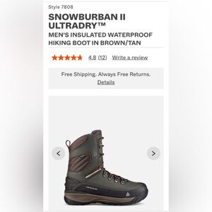 Vasque Snowburban II UltraDry men’s 8